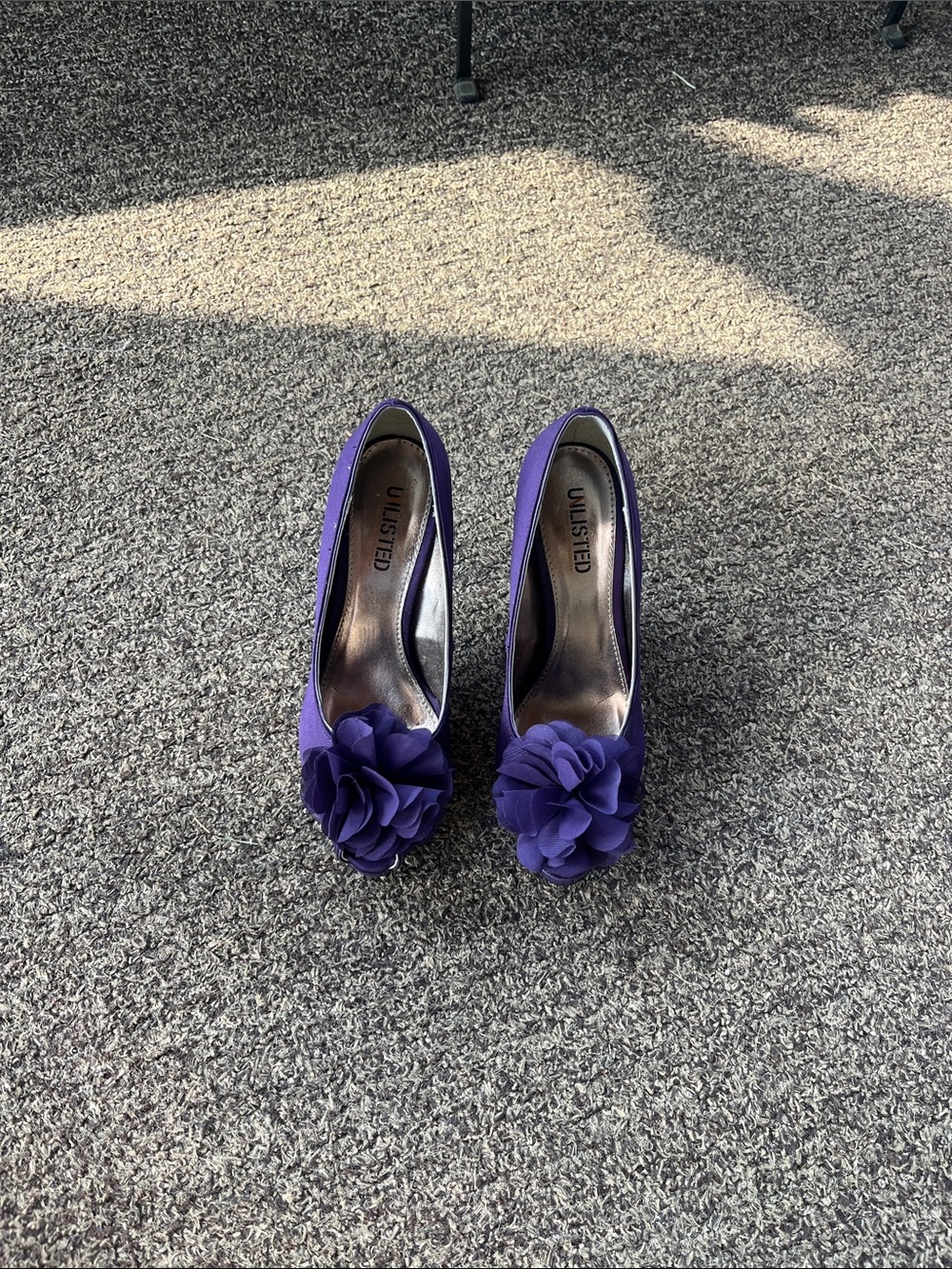 Unlisted by Kenneth Cole Purple Floral Peep-Toe Heels